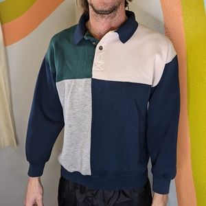 SOLD VTG 90's Pro Spirit Men's Colorblock Sweater Henley Size L